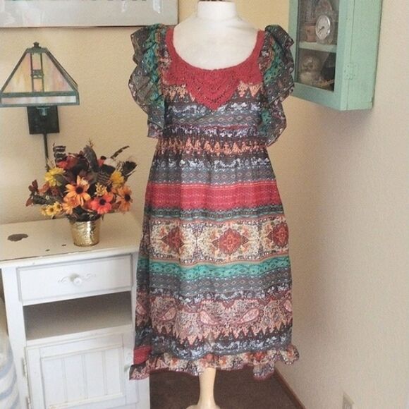 Pink Apple Native Inspired Dress - Picture 1 of 11